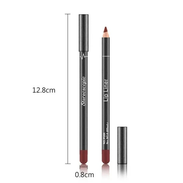 12Pcs Women Waterproof Lipstick Long Lasting Matte Lip Liner Pencil Lip Pen Set - The Nex Store