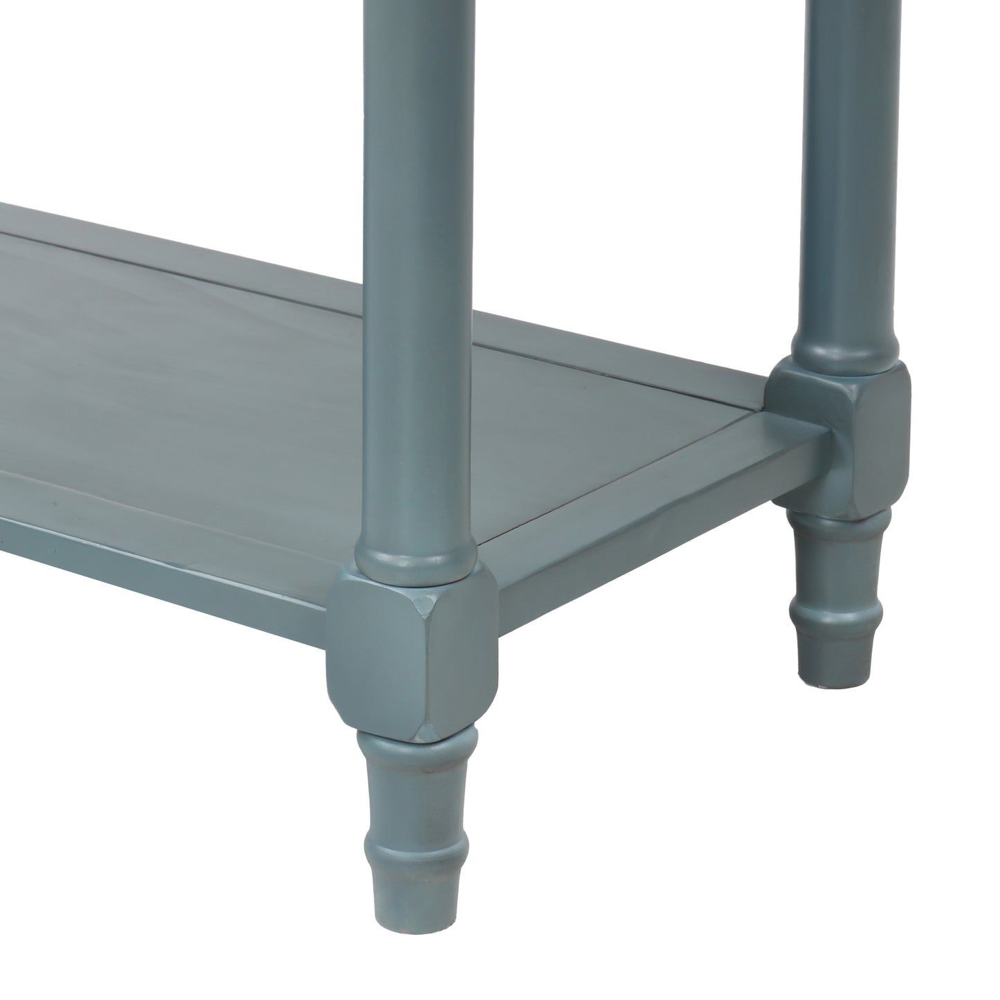 TREXM Narrow Console Table, Slim Sofa Table with Three Storage Drawers and Bottom Shelf for Living Room, Easy Assembly (Navy) - The Nex Store