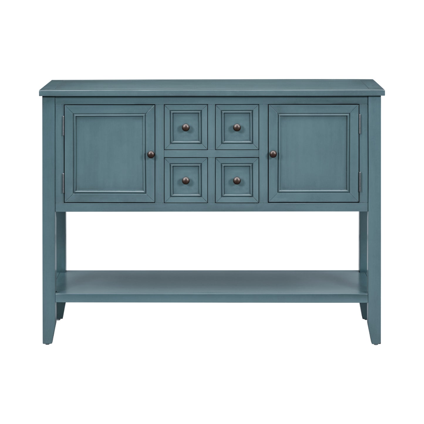 REXM Cambridge Series Spacious Storage Retro Console Desk with Four Small Drawers and Bottom Shelf - The Nex Store