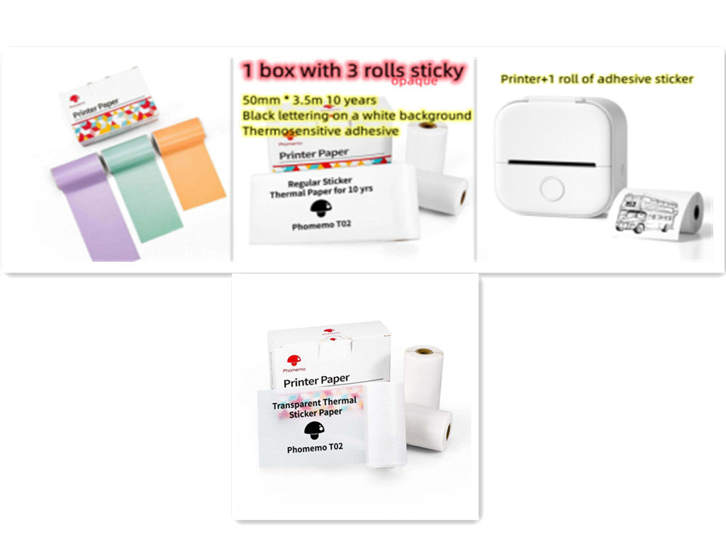 Portable Mini Thermal Label Printer Home Photo Printer Student Wrong Question Printer Bluetooth-compatible Mini Label Printer Price Tag - The Nex Store