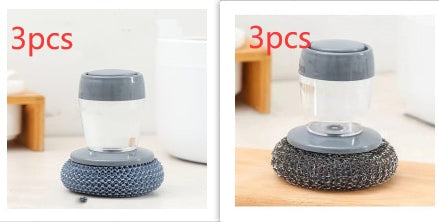 Kitchen Soap Dispensing Palm Brush Cleaner Push-type Brush Kitchen Detergent Tools - The Nex Store