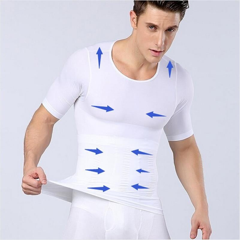 Male Chest Compression T-shirt Fitness Hero Belly Buster Slimming - The Nex Store