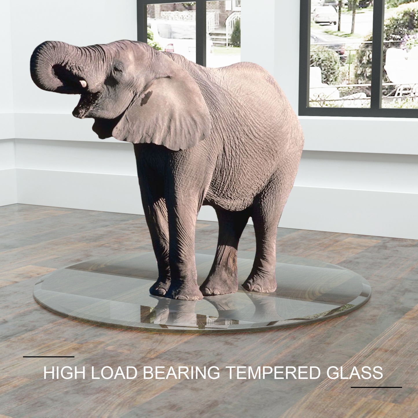 36" Inch Round Tempered Glass Table Top Clear Glass 1/4" Inch Thick Flat Polished Edge - The Nex Store