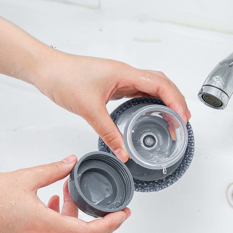 Kitchen Soap Dispensing Palm Brush Cleaner Push-type Brush Kitchen Detergent Tools - The Nex Store