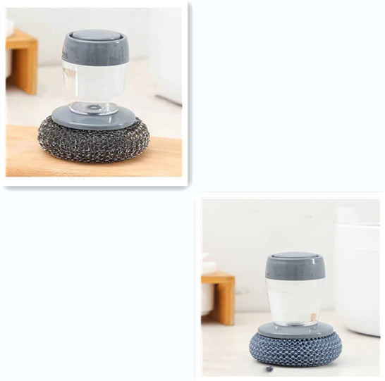 Kitchen Soap Dispensing Palm Brush Cleaner Push-type Brush Kitchen Detergent Tools - The Nex Store