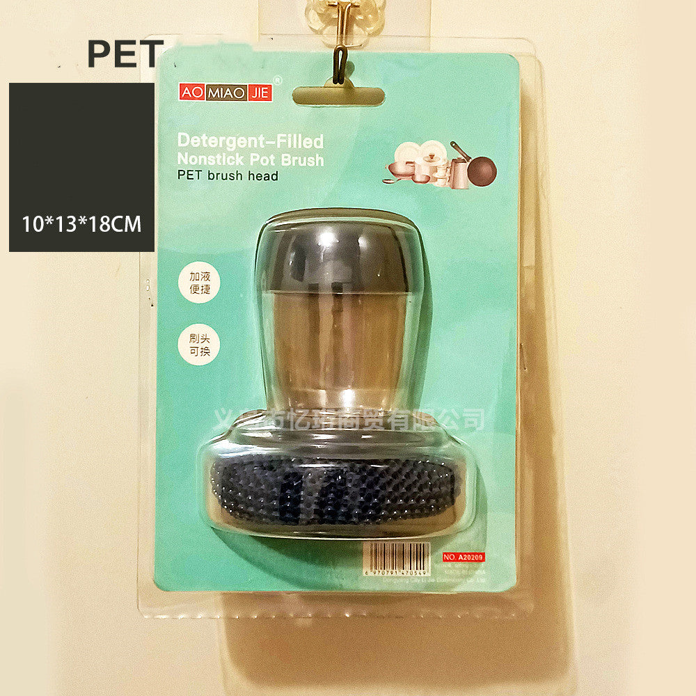 Kitchen Soap Dispensing Palm Brush Cleaner Push-type Brush Kitchen Detergent Tools - The Nex Store