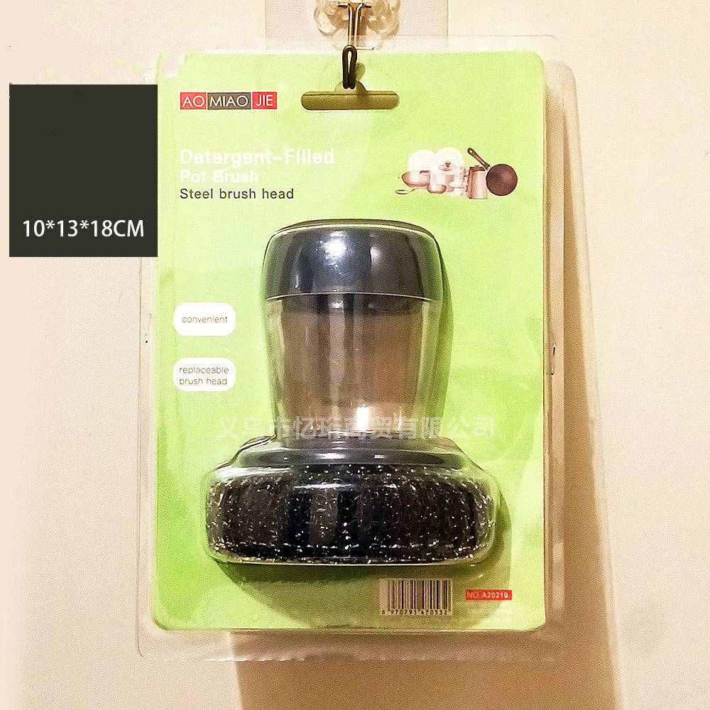 Kitchen Soap Dispensing Palm Brush Cleaner Push-type Brush Kitchen Detergent Tools - The Nex Store