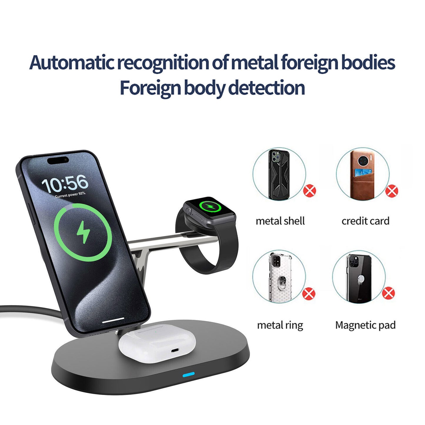 3in1 Magnetic Wireless Charger Stand For IWatch AirPod 15 14 13 16 - The Nex Store