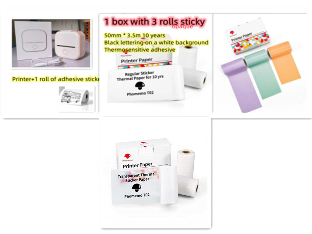 Portable Mini Thermal Label Printer Home Photo Printer Student Wrong Question Printer Bluetooth-compatible Mini Label Printer Price Tag - The Nex Store