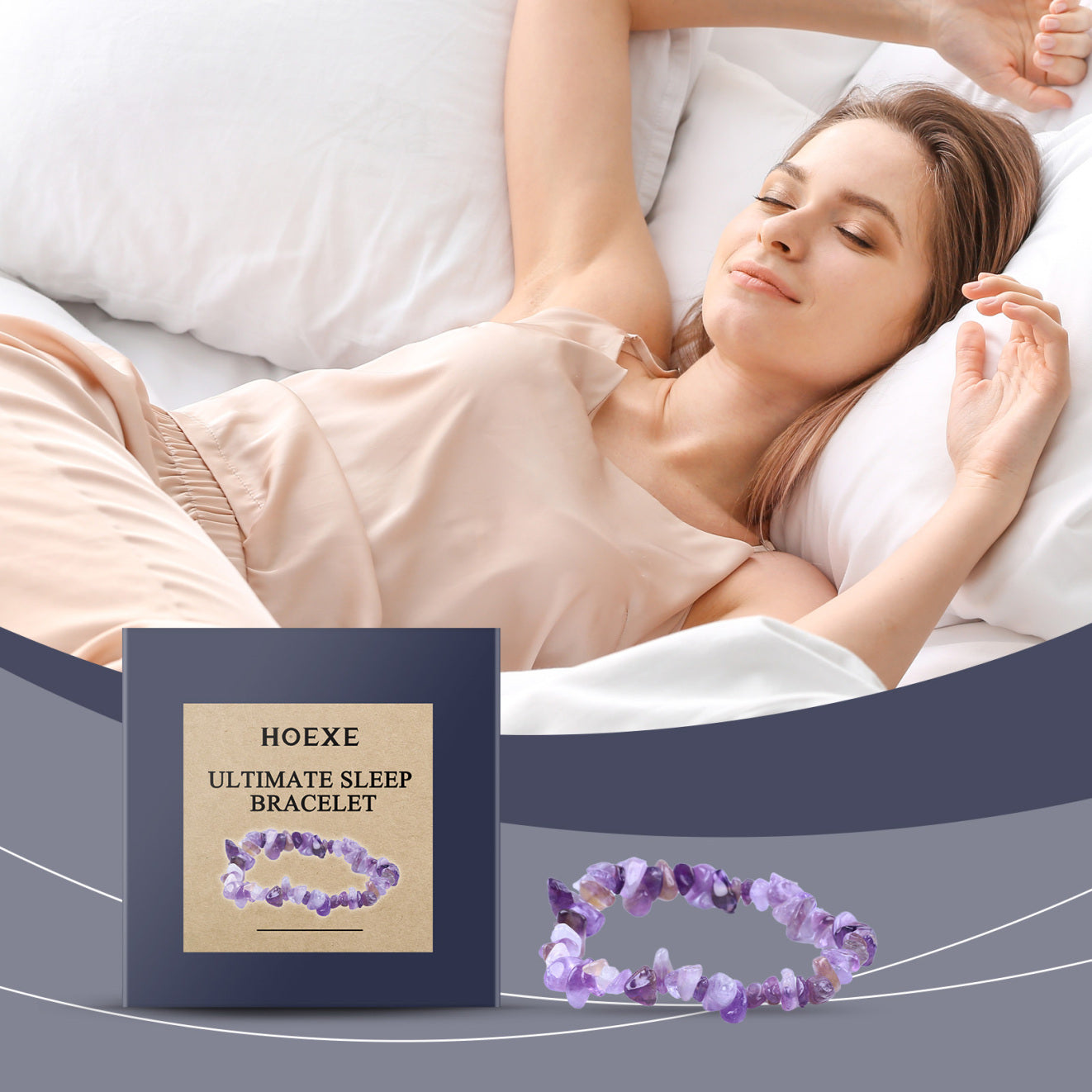 Hoexe Decorative Bracelet Everyday Statement Fashion Versatile Nighttime Simple Portable Decorative Amethyst Bracelet - The Nex Store