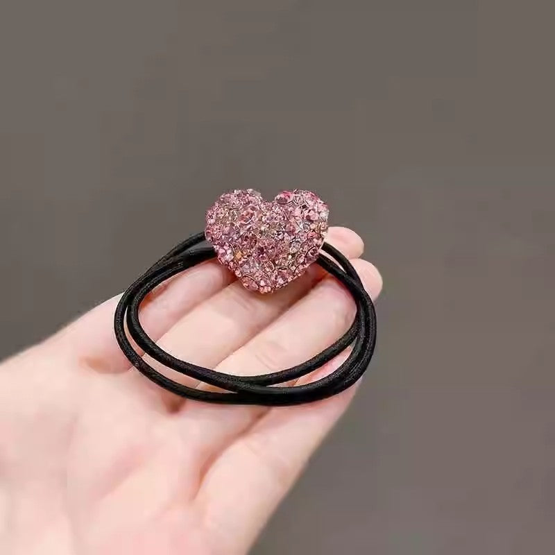 Korean Women's Shiny Rhinestone Heart-shaped Hair Accessory Headband - The Nex Store