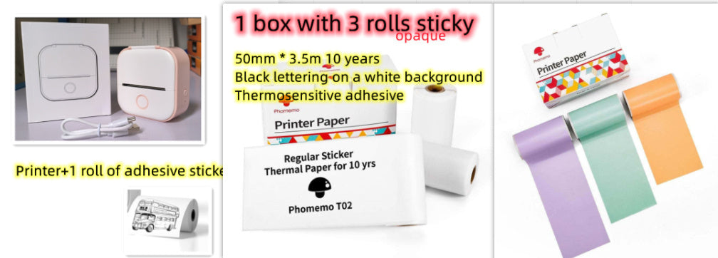 Portable Mini Thermal Label Printer Home Photo Printer Student Wrong Question Printer Bluetooth-compatible Mini Label Printer Price Tag - The Nex Store