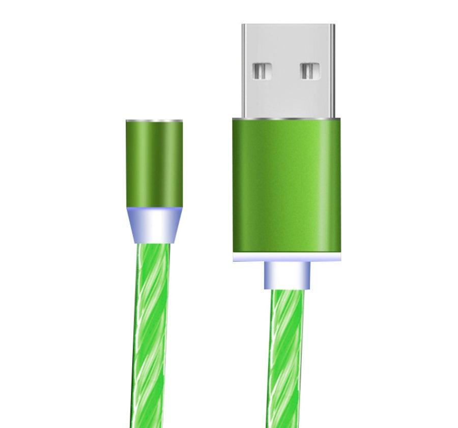Compatible with Apple, Flowing Ligh Magnetic Streamer Data Line Cable for Iphone Android Typec - The Nex Store