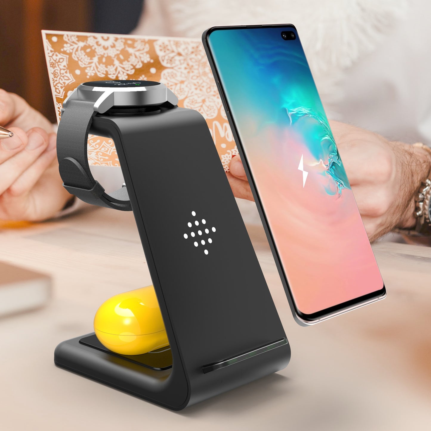 3 In 1 Fast Charging Station Wireless Charger Stand Wireless Quick Charge Dock For Phone Holder - The Nex Store