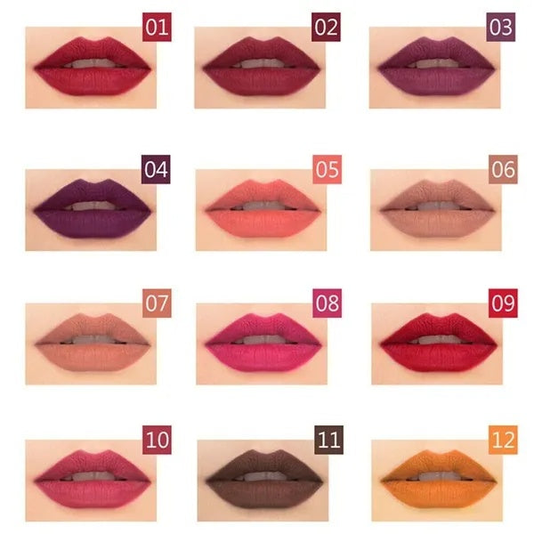 12Pcs Women Waterproof Lipstick Long Lasting Matte Lip Liner Pencil Lip Pen Set - The Nex Store