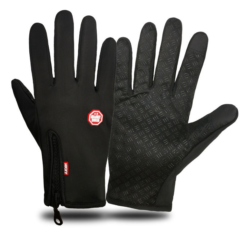 Full Finger Touch Screen Zipper Ski Gloves - The Nex Store