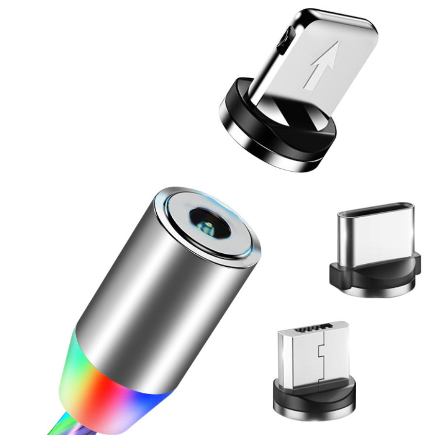 Compatible with Apple, Flowing Ligh Magnetic Streamer Data Line Cable for Iphone Android Typec - The Nex Store