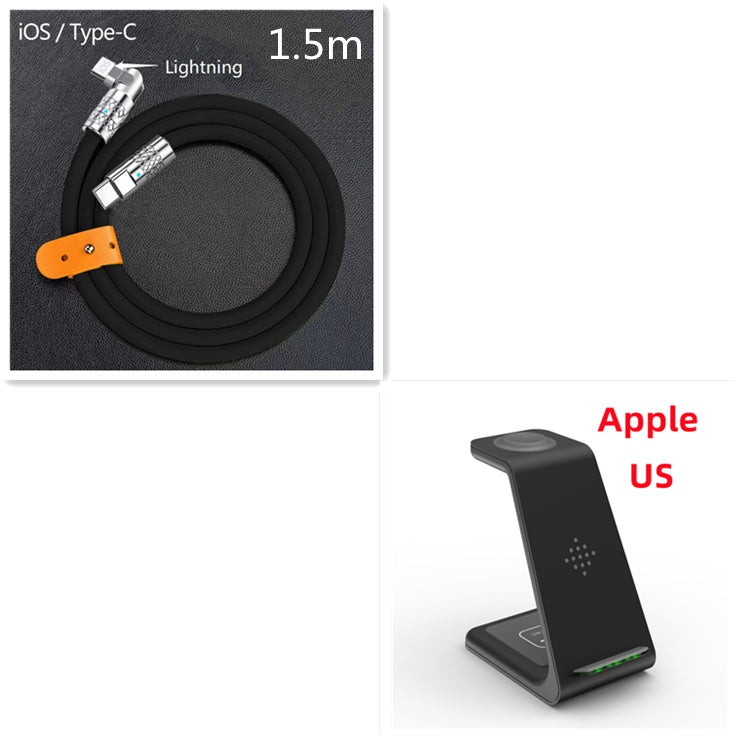 3 In 1 Fast Charging Station Wireless Charger Stand Wireless Quick Charge Dock For Phone Holder - The Nex Store