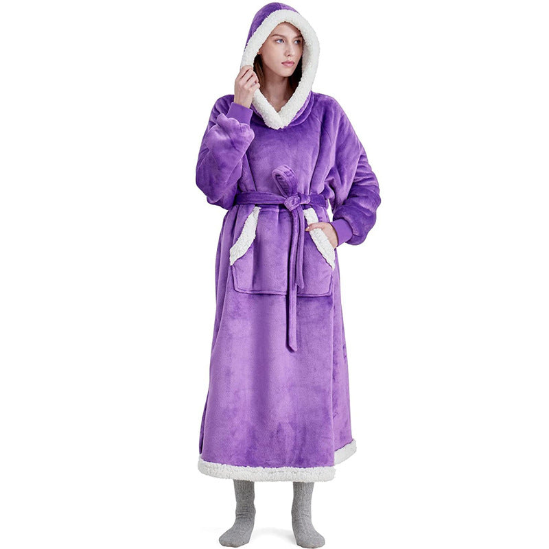 Hoody Wearable Hoodie Winter Oversize Flannel Hoodies Blankets with Sleeves - The Nex Store