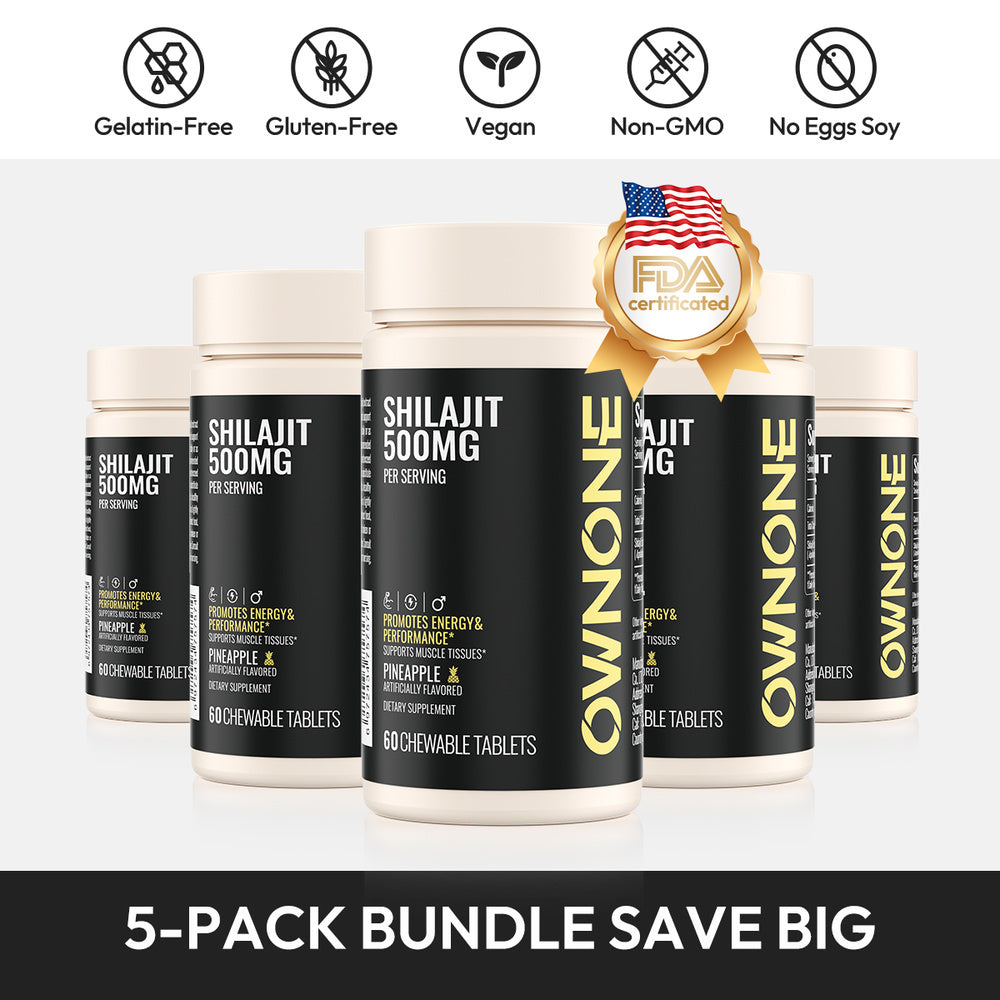 OWNONE SHILAJIT Chewable Tablets 15000MG High Content For Muscle,Energy,Strength Athletic Performance Support Pineapple Flavor 60 Tablets - The Nex Store