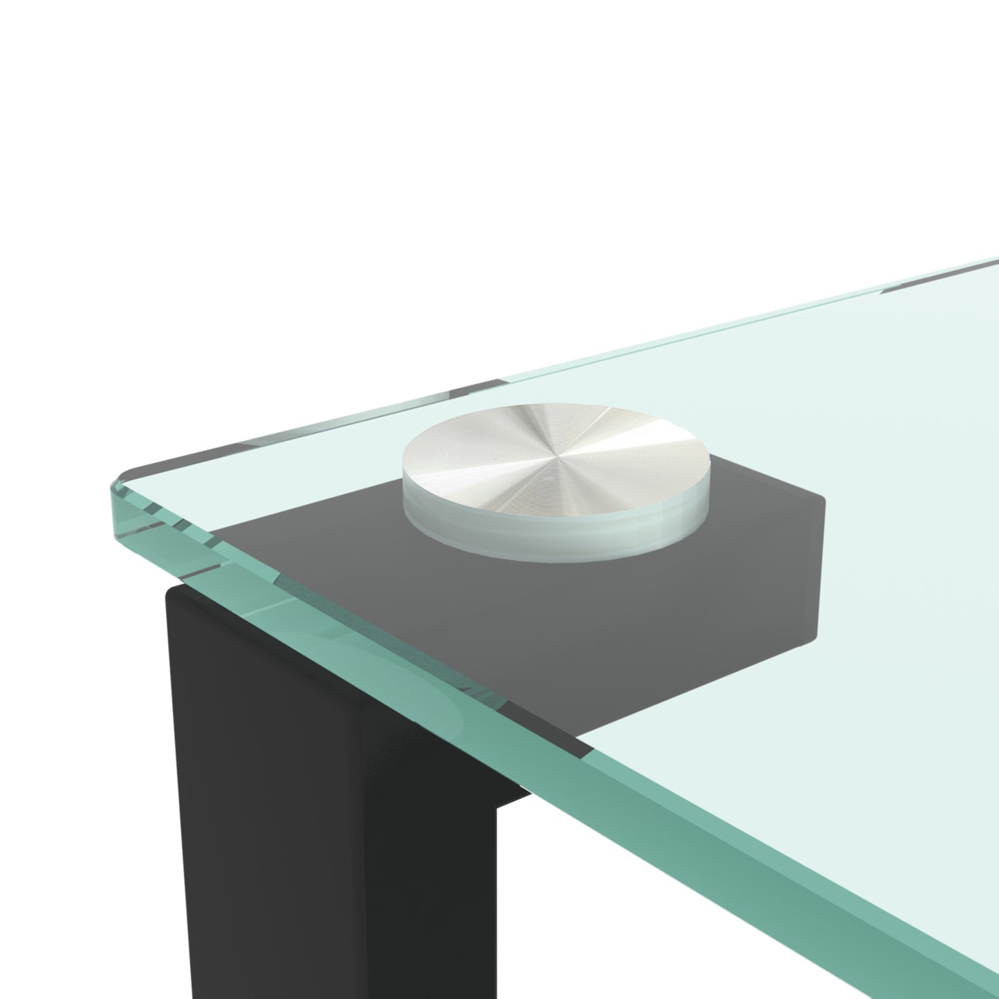Glass two layer tea table, small round table, bedroom corner table, living room black side table - The Nex Store