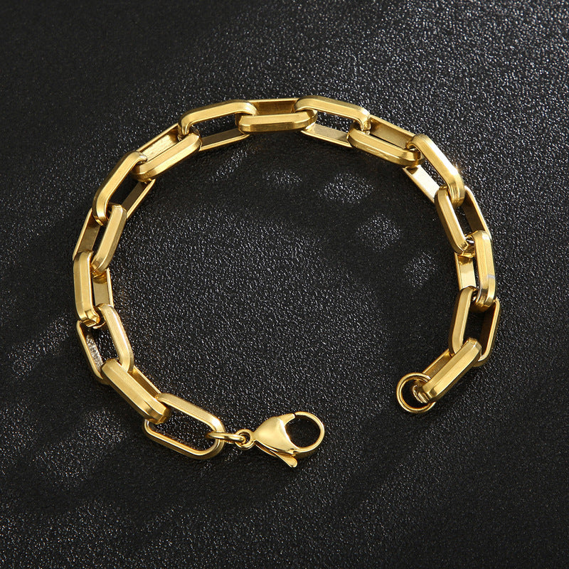 Men's Titanium Steel Bracelet Ins Niche Design Hip-hop Geometric Bracelet - The Nex Store