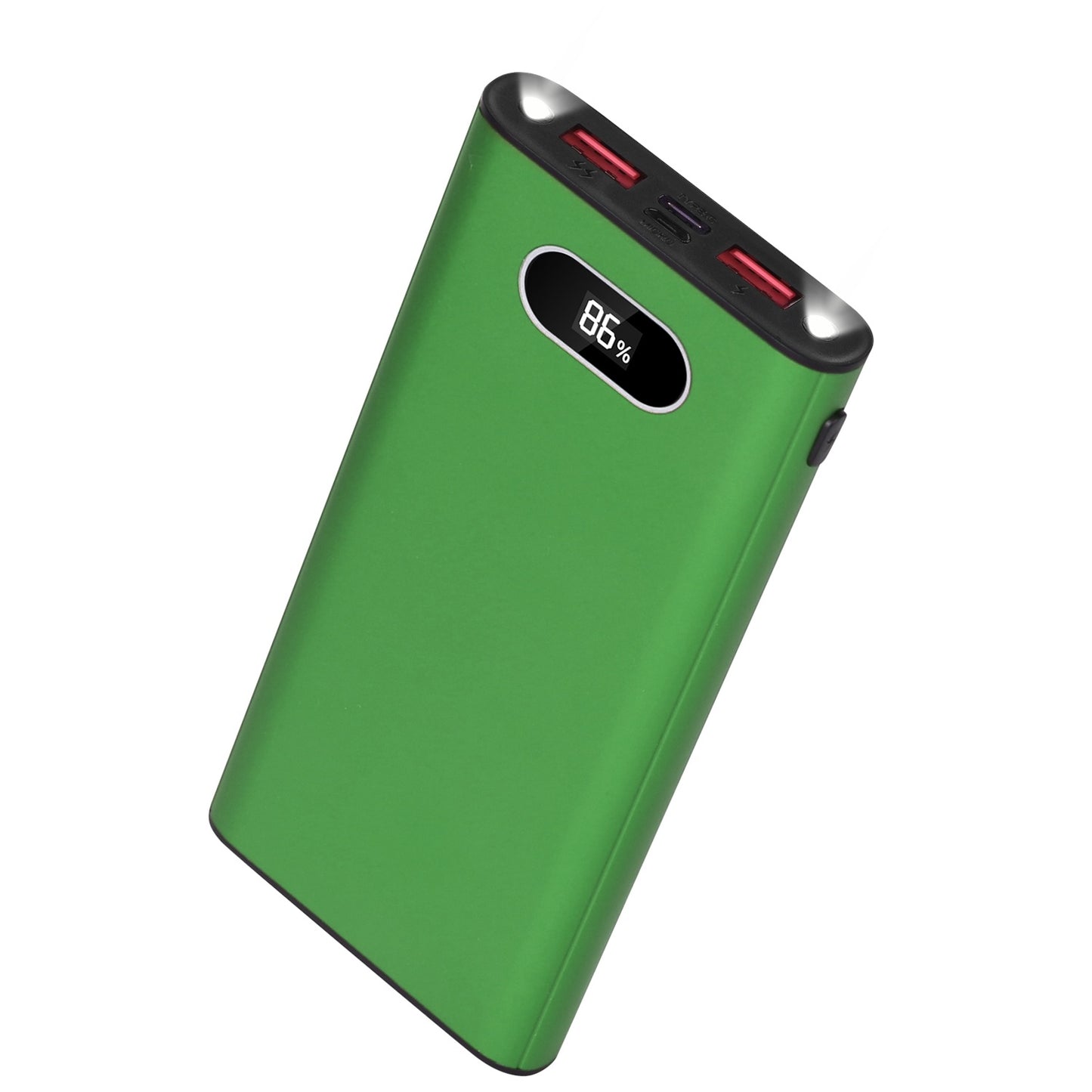 Green-Black-Red Color Options -- 1Pc 20000Mah Power Bank Portable Charger External Battery Pack 22.5W Super Fast Charging With LED Display Flashlight Fit For IOS Phone - The Nex Store