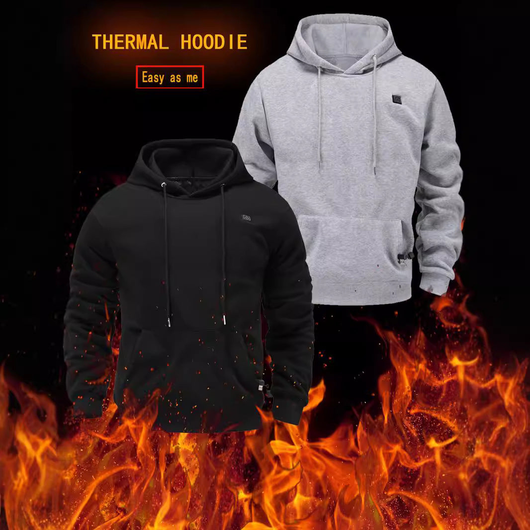 Hooded heating sweatshirt men's USB heating sweatshirt warm outdoor electric heating - The Nex Store