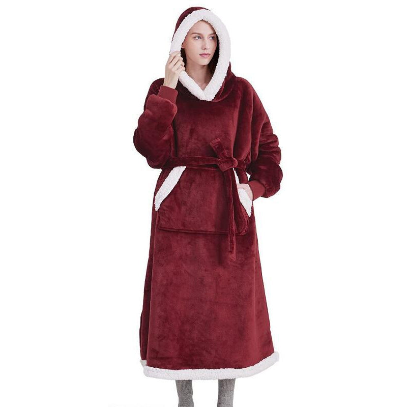 Hoody Wearable Hoodie Winter Oversize Flannel Hoodies Blankets with Sleeves - The Nex Store