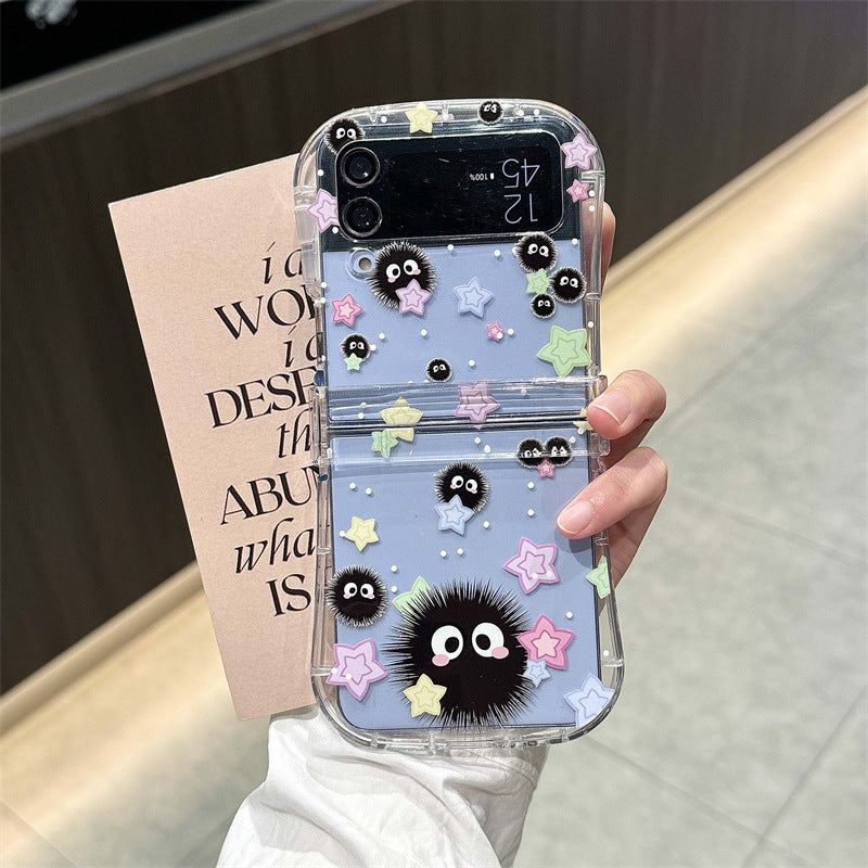 Cute Coal Ball Slim Waist Foldable Phone Case for Samsung Galaxy Z Flip 4/5/6/7 - The Nex Store