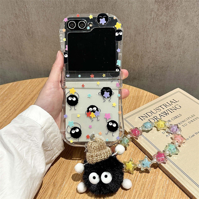 Cute Coal Ball Slim Waist Foldable Phone Case for Samsung Galaxy Z Flip 4/5/6/7 - The Nex Store
