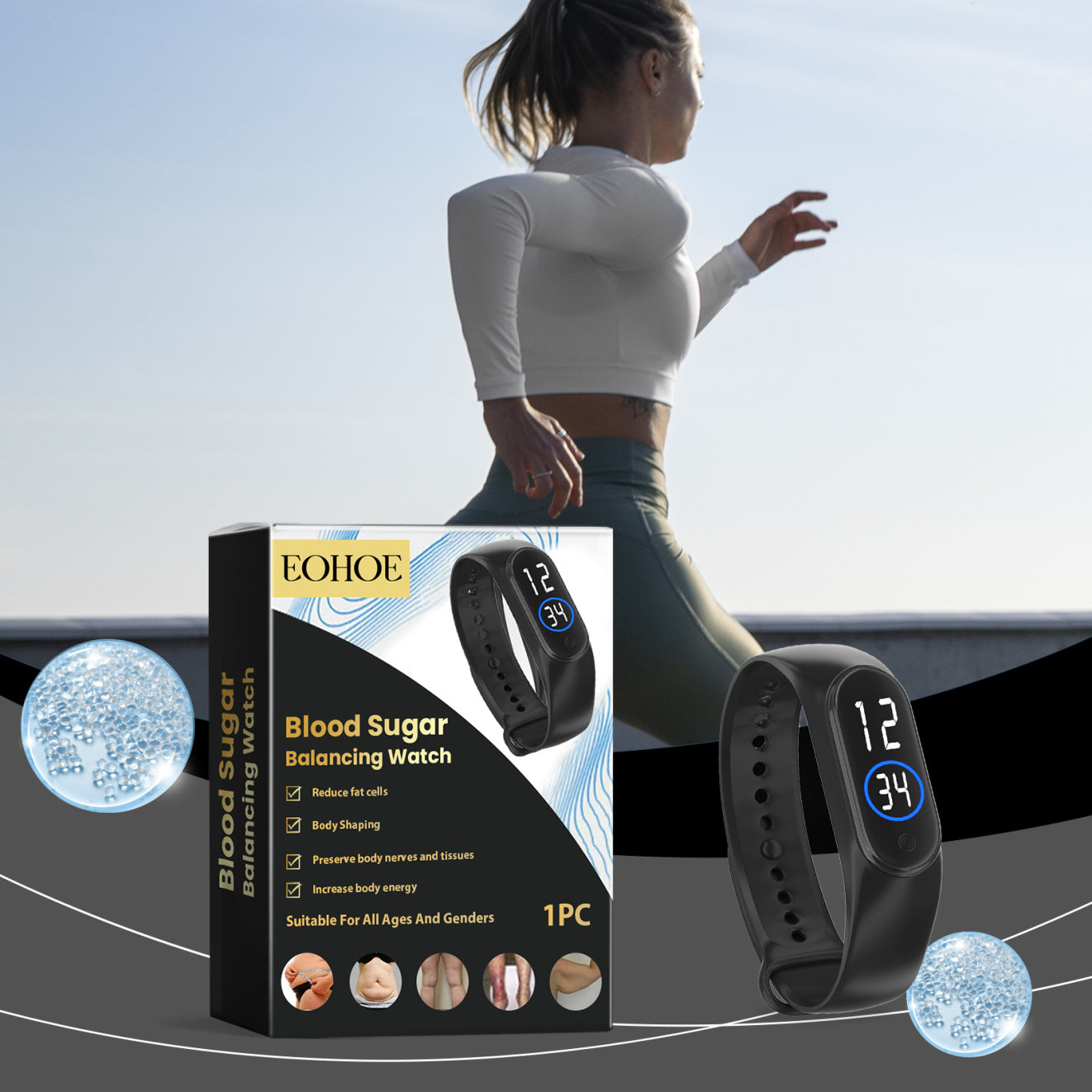 EOHOE Sports Watch Outdoor Running, Daily Portable, Lightweight, Increase Energy Management, Body Sports Watch - The Nex Store