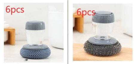 Kitchen Soap Dispensing Palm Brush Cleaner Push-type Brush Kitchen Detergent Tools - The Nex Store
