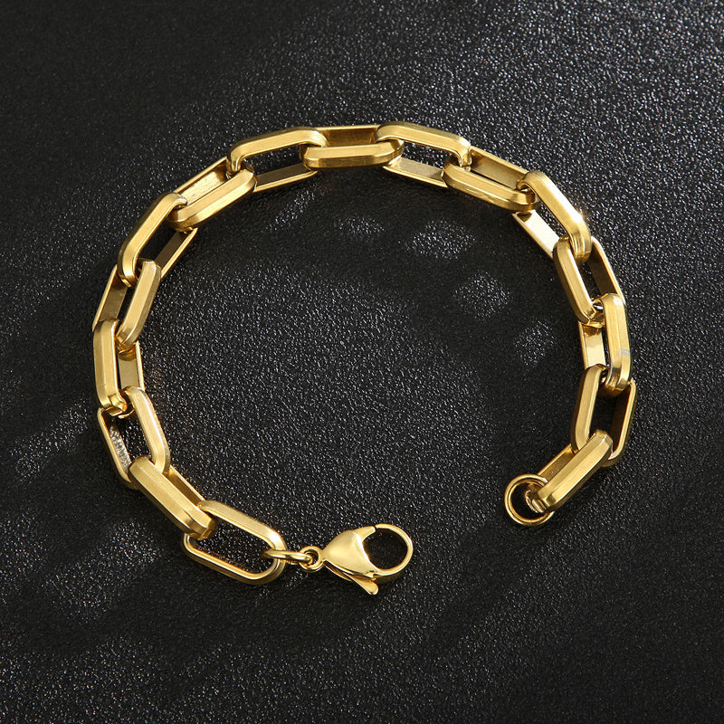 Men's Titanium Steel Bracelet Ins Niche Design Hip-hop Geometric Bracelet - The Nex Store