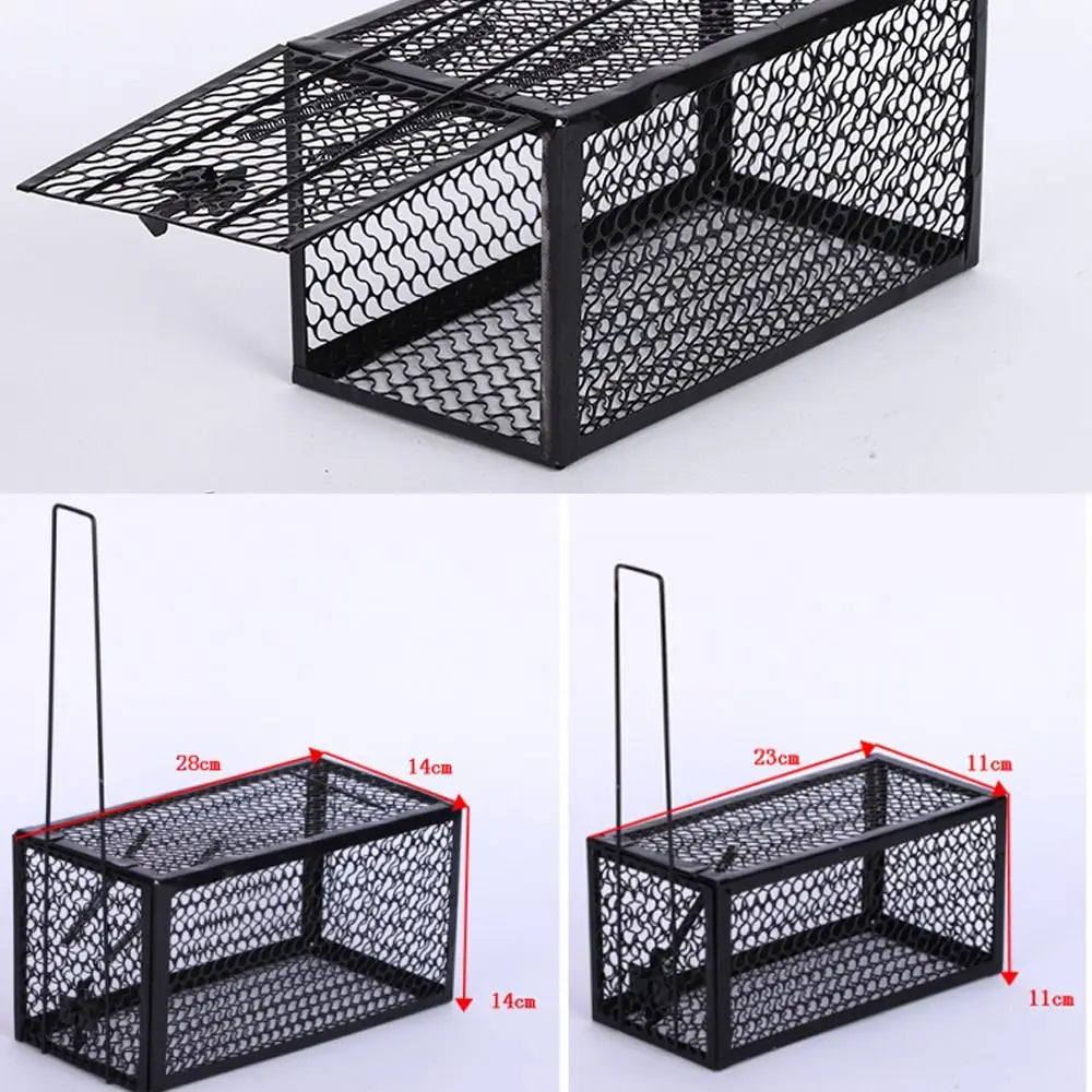 Self-locking Trap Catcher Mouse Rat Bait Mice Live Box Mice Trap Cage Household Mouse Catcher Animal Control Hamster Iron Cage - The Nex Store