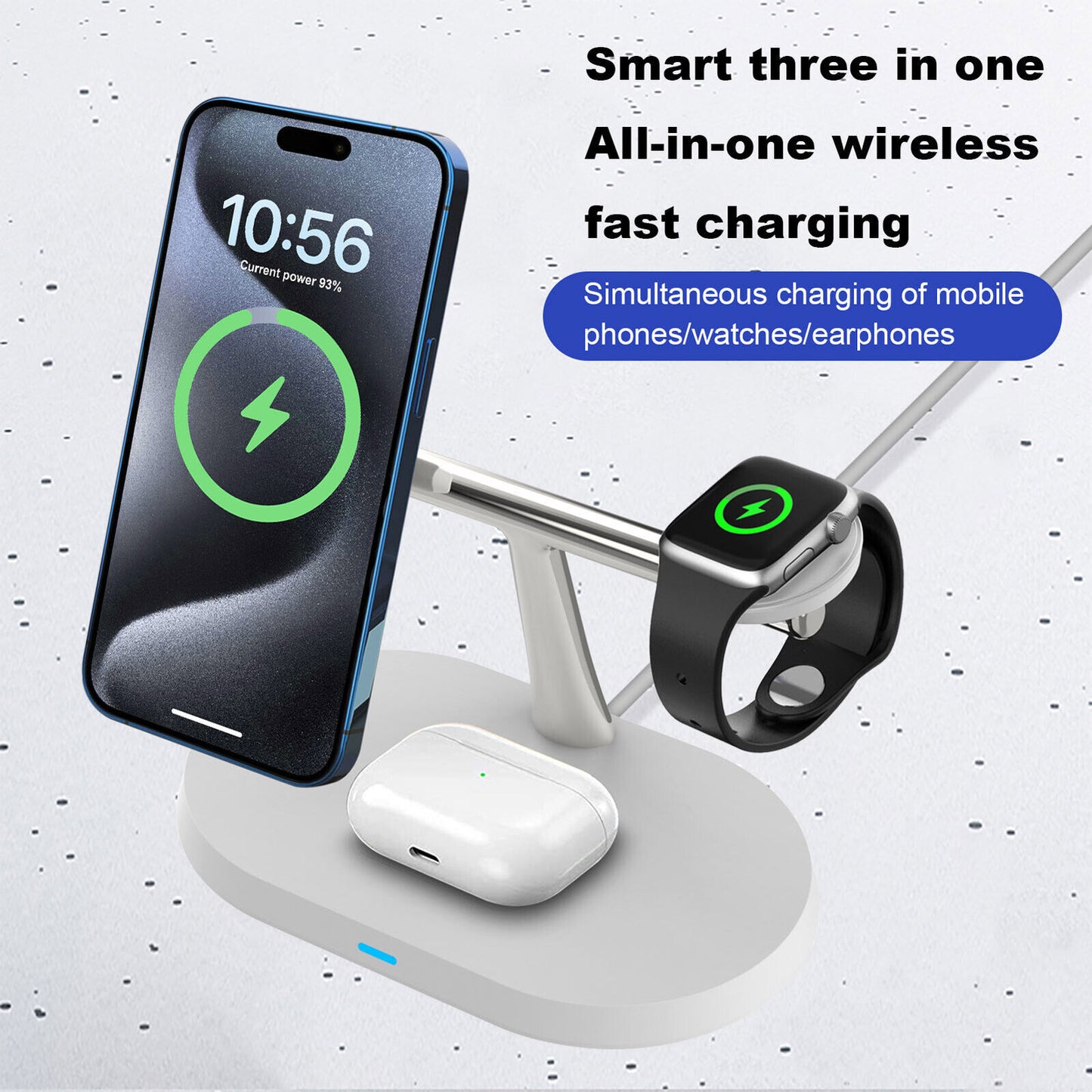 3in1 Magnetic Wireless Charger Stand For IWatch AirPod 15 14 13 16 - The Nex Store