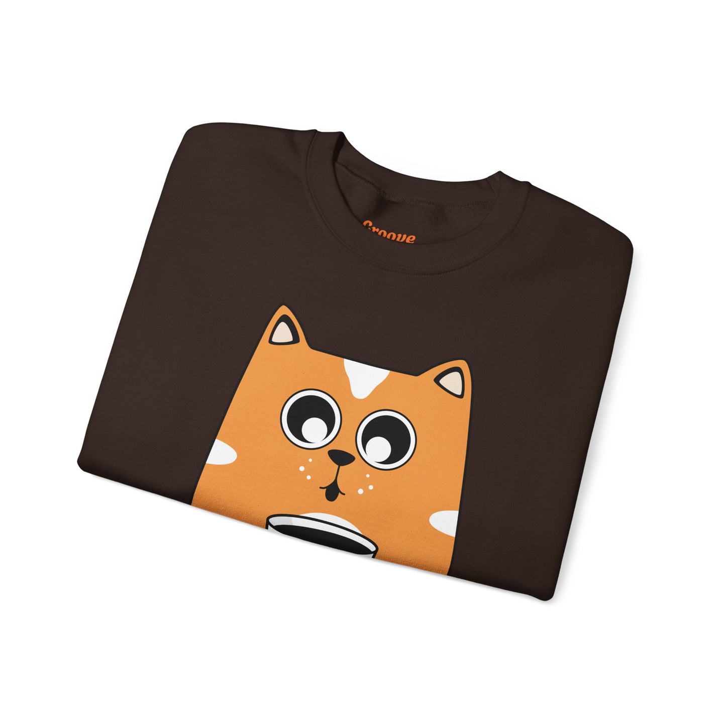 Cute Cat Mug Sweatshirt, Cozy Crewneck, Cat Lover Gift, Animal Apparel, Perfect for Fall, Fun Pet Sweatshirt - The Nex Store