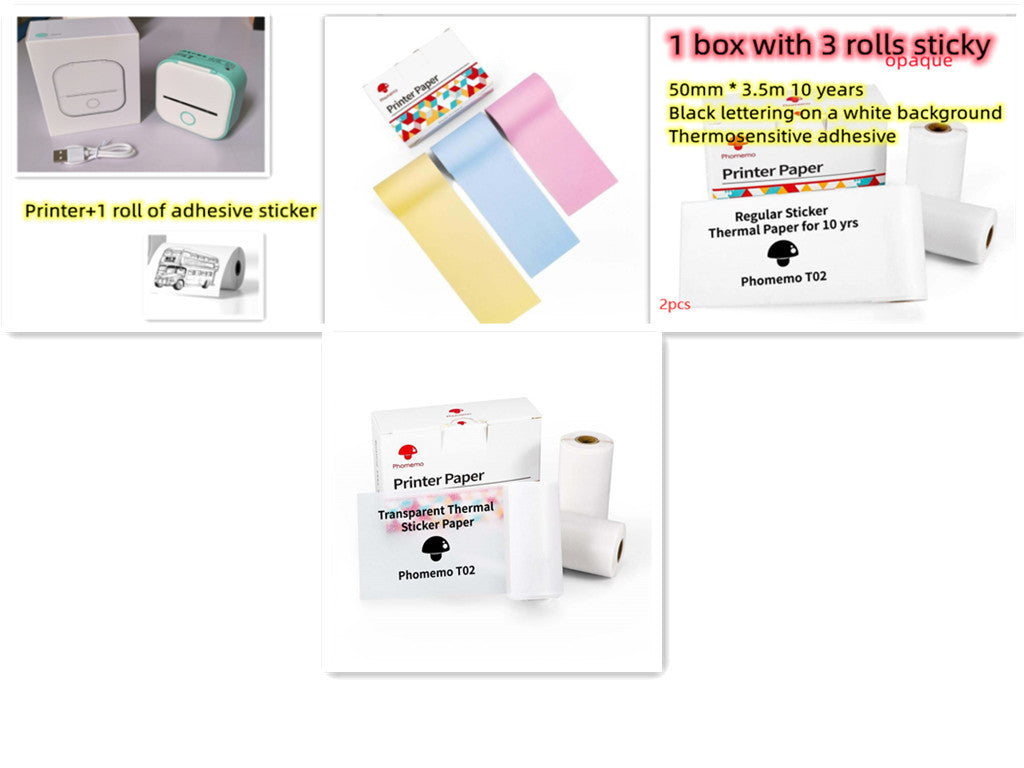 Portable Mini Thermal Label Printer Home Photo Printer Student Wrong Question Printer Bluetooth-compatible Mini Label Printer Price Tag - The Nex Store