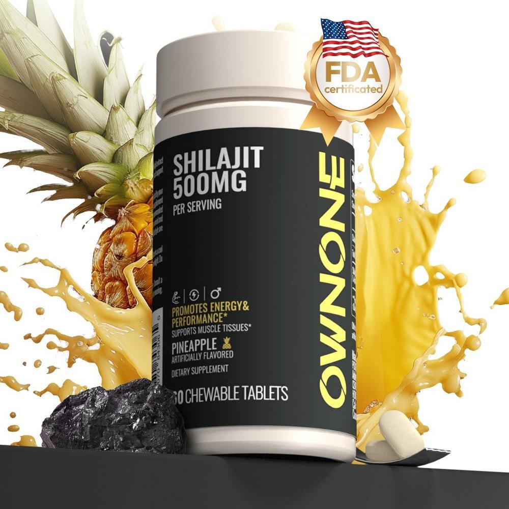OWNONE SHILAJIT Chewable Tablets 15000MG High Content For Muscle,Energy,Strength Athletic Performance Support Pineapple Flavor 60 Tablets - The Nex Store