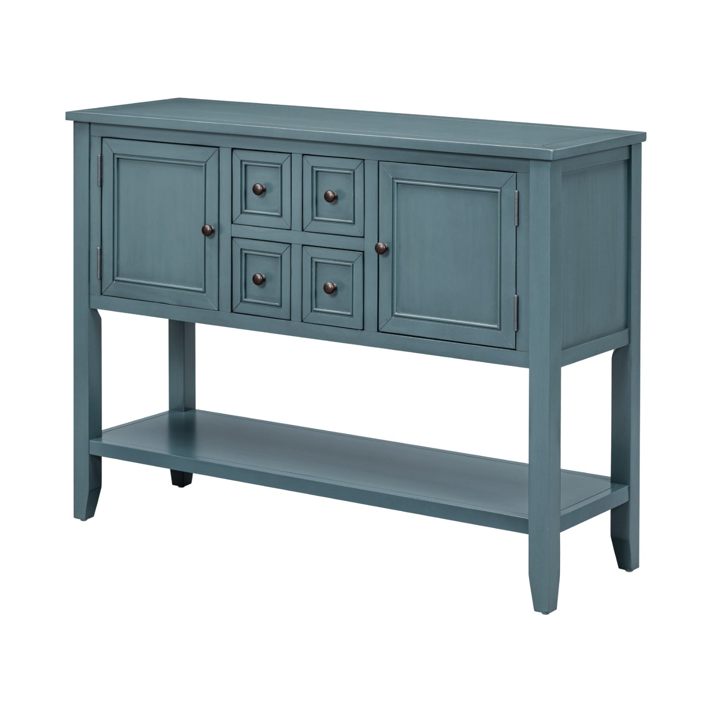 REXM Cambridge Series Spacious Storage Retro Console Desk with Four Small Drawers and Bottom Shelf - The Nex Store