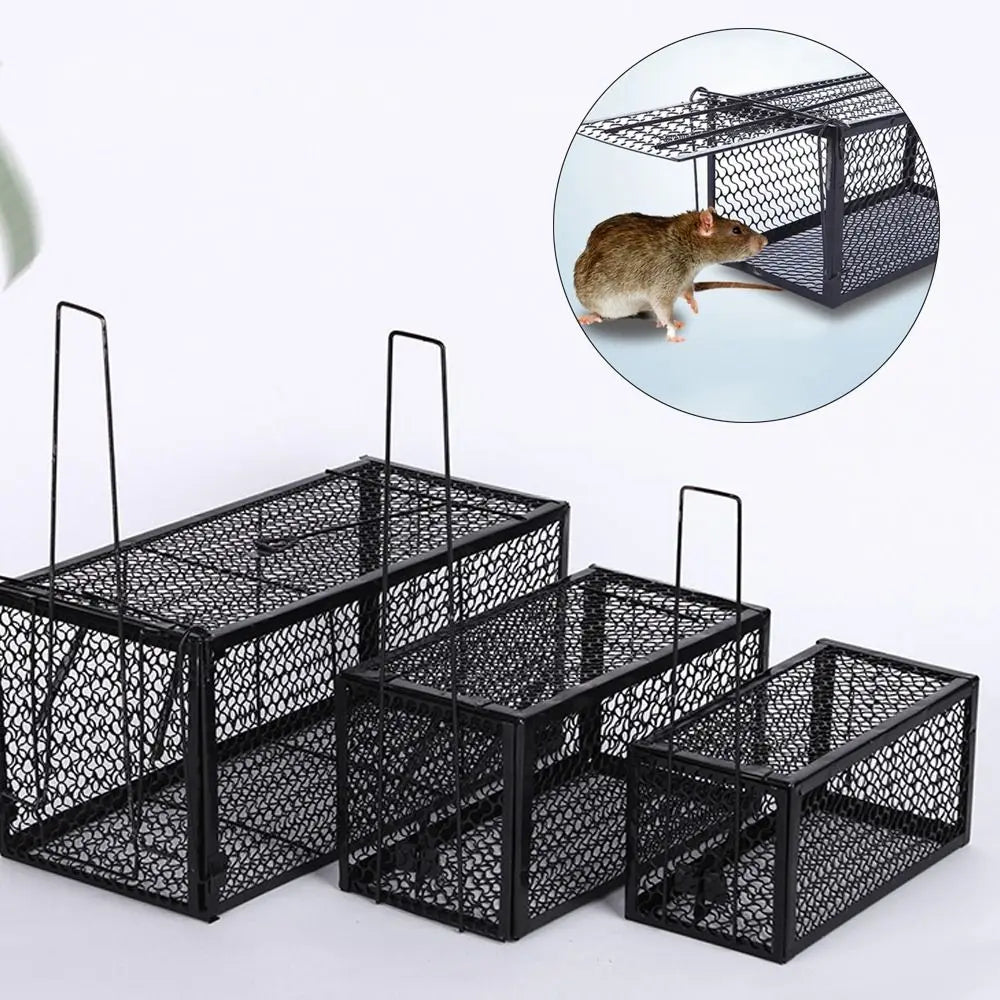 Self-locking Trap Catcher Mouse Rat Bait Mice Live Box Mice Trap Cage Household Mouse Catcher Animal Control Hamster Iron Cage - The Nex Store
