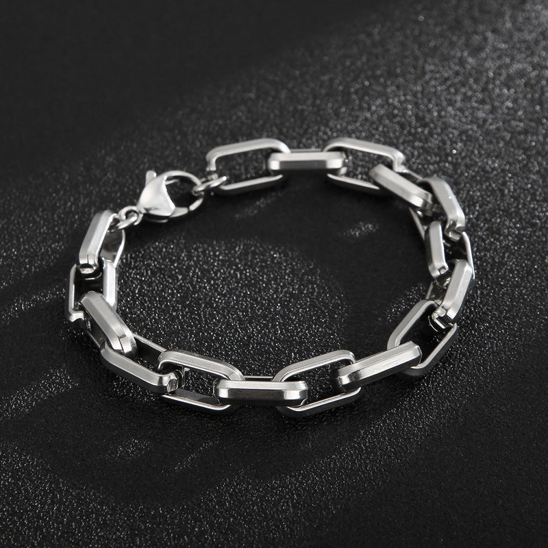 Men's Titanium Steel Bracelet Ins Niche Design Hip-hop Geometric Bracelet - The Nex Store