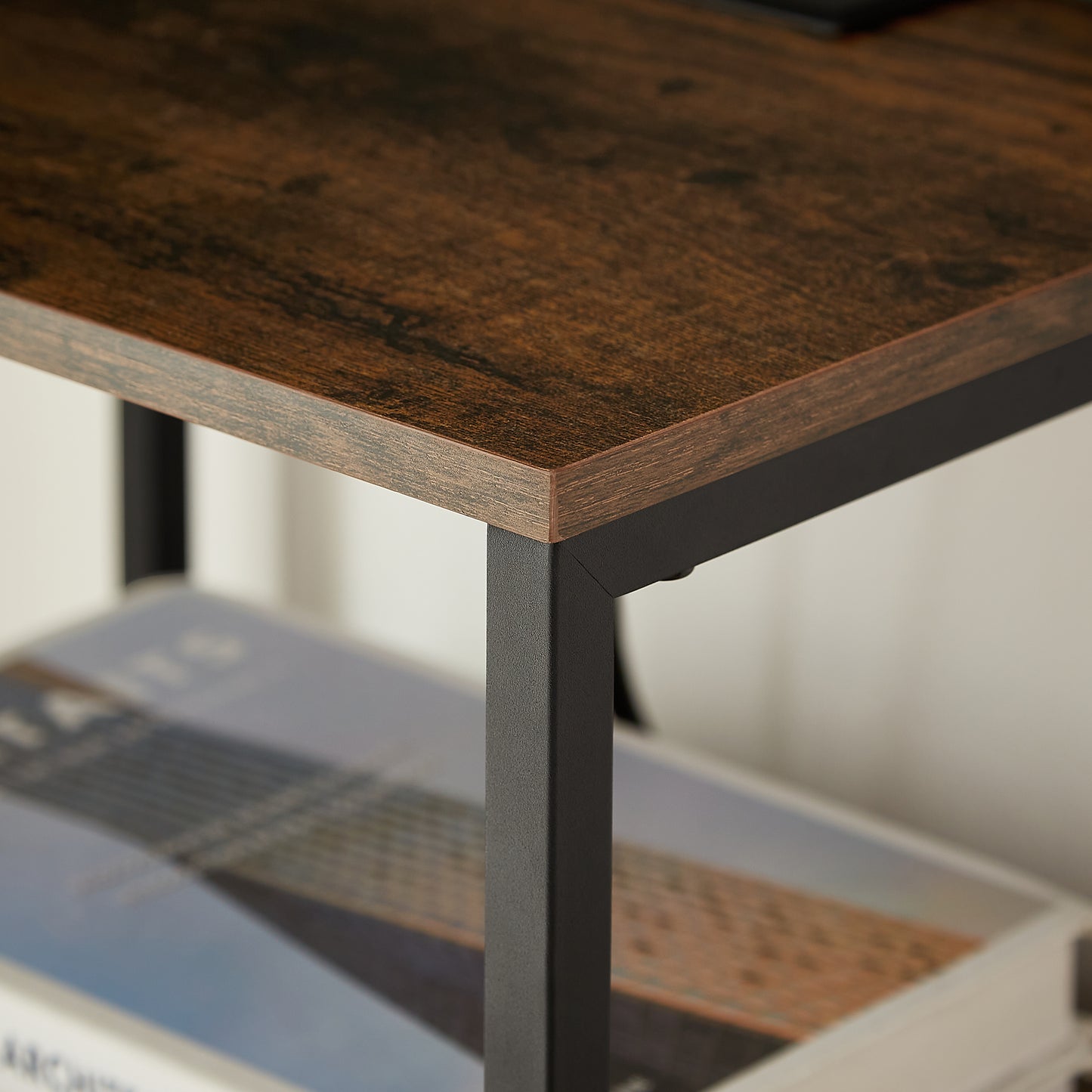 Tea table with charging station, bedside table with USB port, socket and cloth bag, 2 drawers - The Nex Store