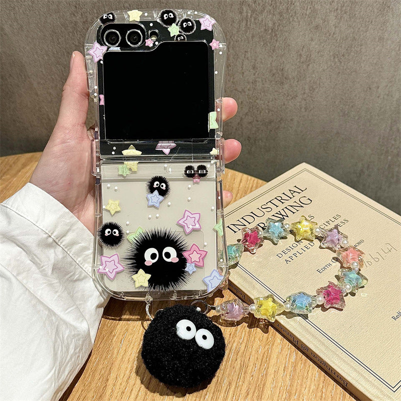 Cute Coal Ball Slim Waist Foldable Phone Case for Samsung Galaxy Z Flip 4/5/6/7 - The Nex Store