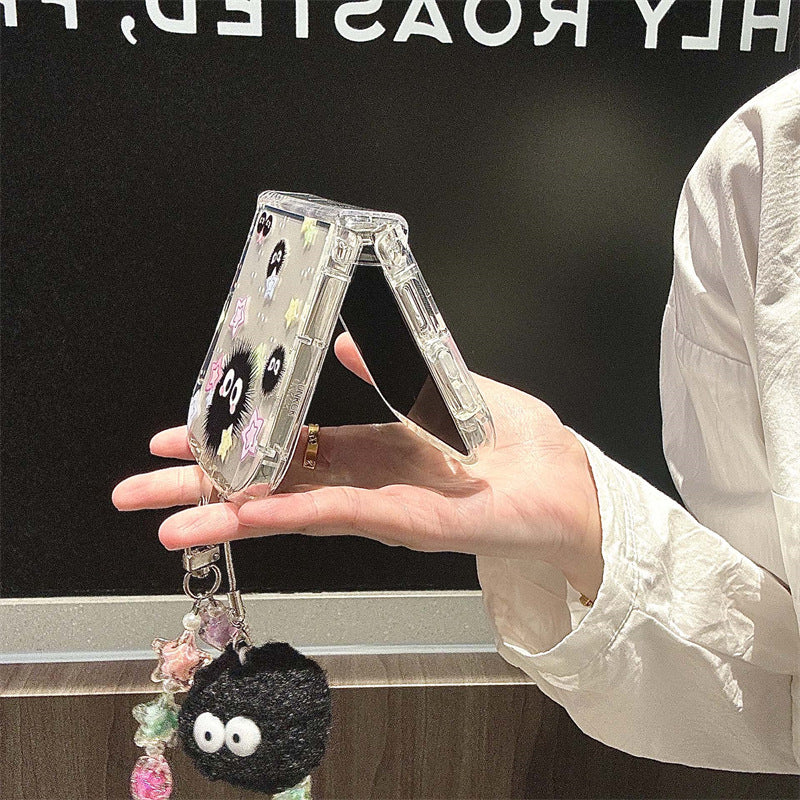 Cute Coal Ball Slim Waist Foldable Phone Case for Samsung Galaxy Z Flip 4/5/6/7 - The Nex Store