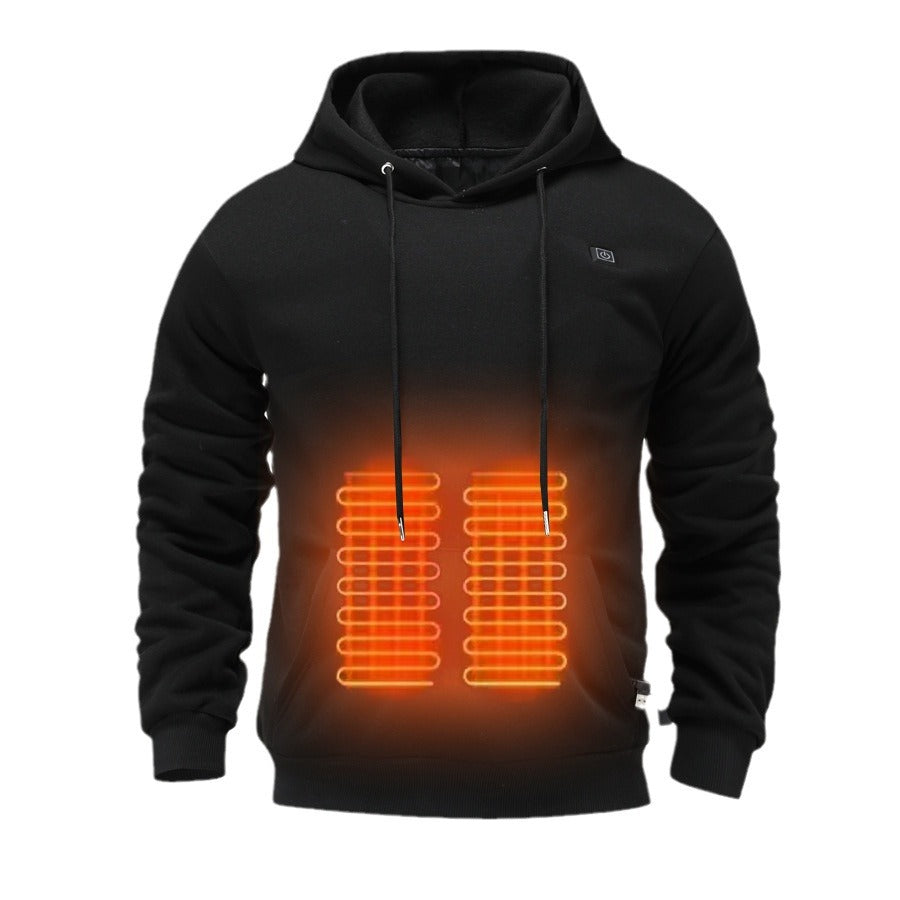 Hooded heating sweatshirt men's USB heating sweatshirt warm outdoor electric heating - The Nex Store