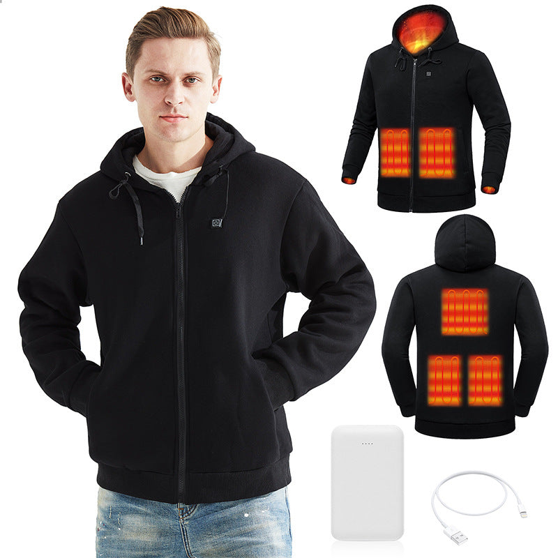USB heated hoodie, comfortable and warm, power bank, charging and heating hoodie, heating jacket, electric heating jacket - The Nex Store