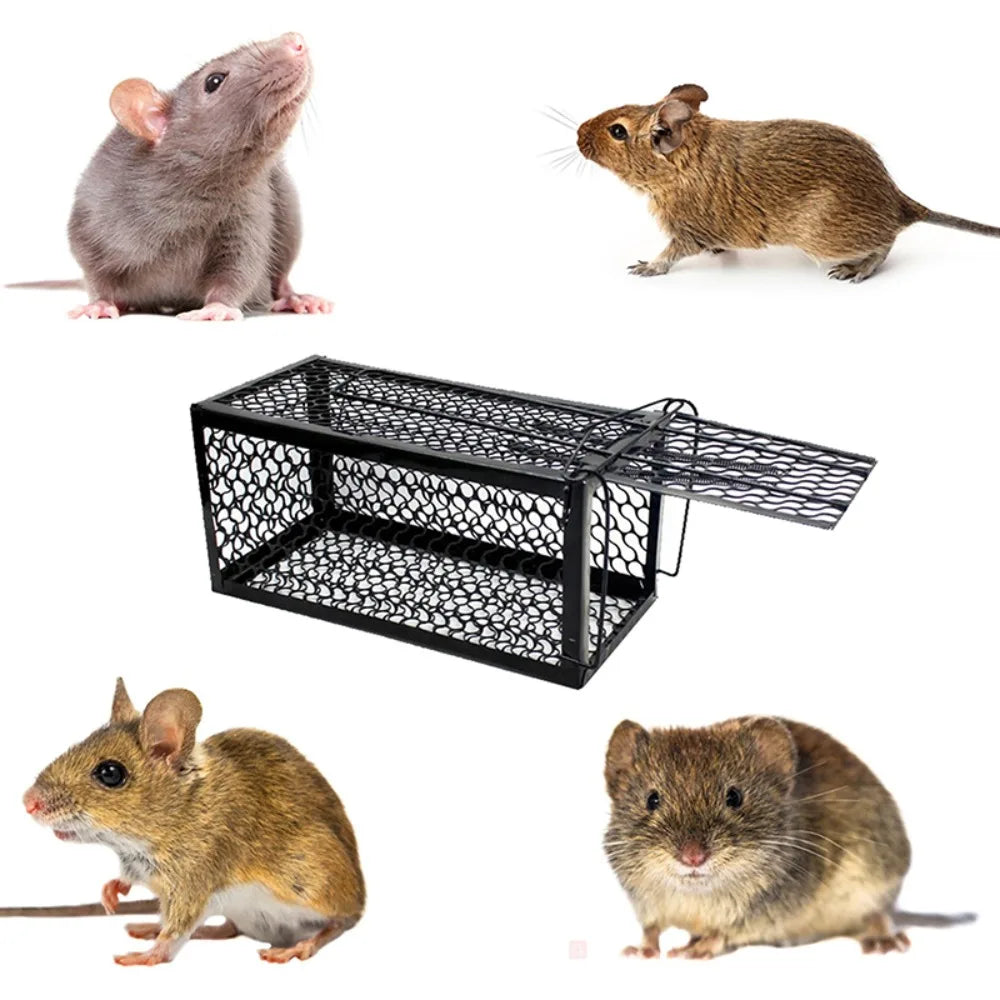 Self-locking Trap Catcher Mouse Rat Bait Mice Live Box Mice Trap Cage Household Mouse Catcher Animal Control Hamster Iron Cage - The Nex Store