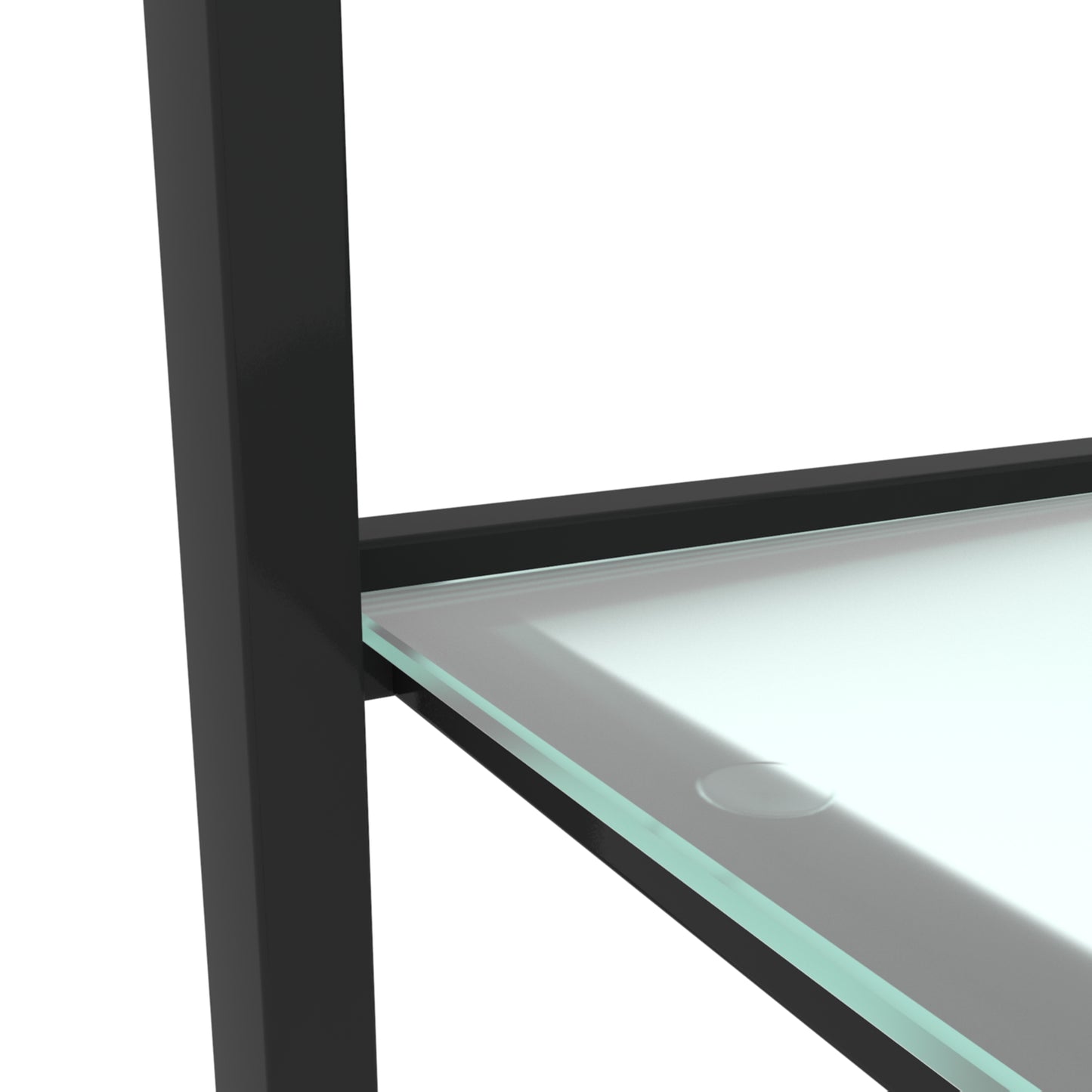 Glass two layer tea table, small round table, bedroom corner table, living room black side table - The Nex Store