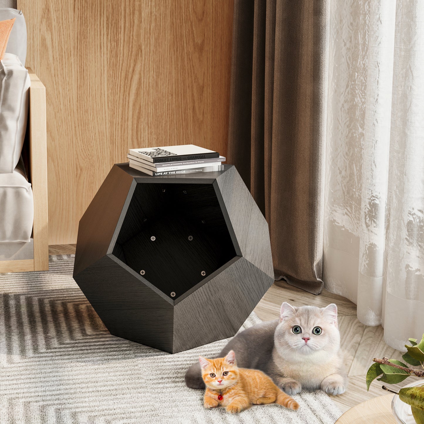 25.98'' Modern Pet Furniture Cat Litter, Sofa Side Table, Planter MDF Multifunctional Furniture, Burmese Sumac - The Nex Store